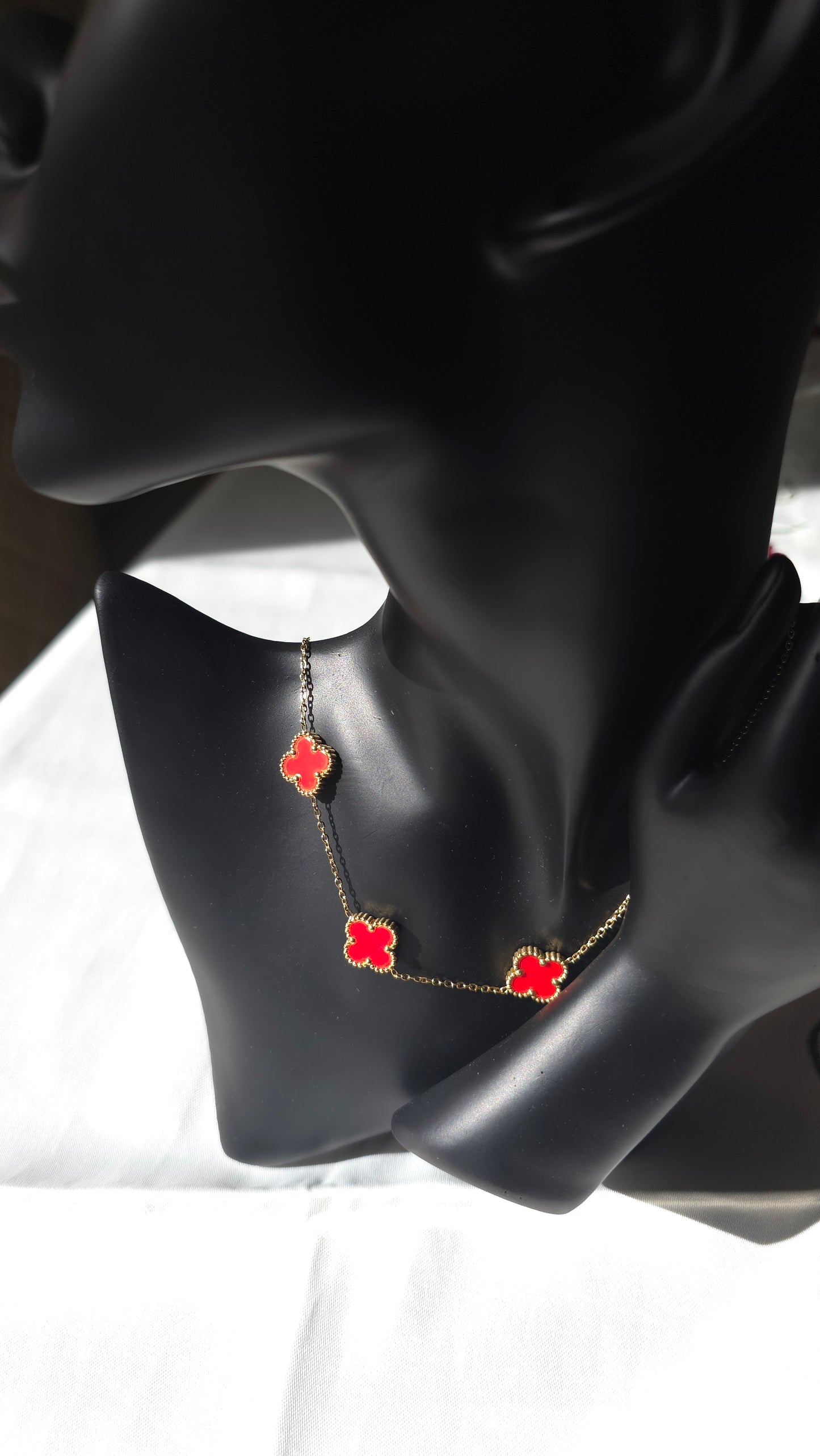 RED V Leaf Necklace