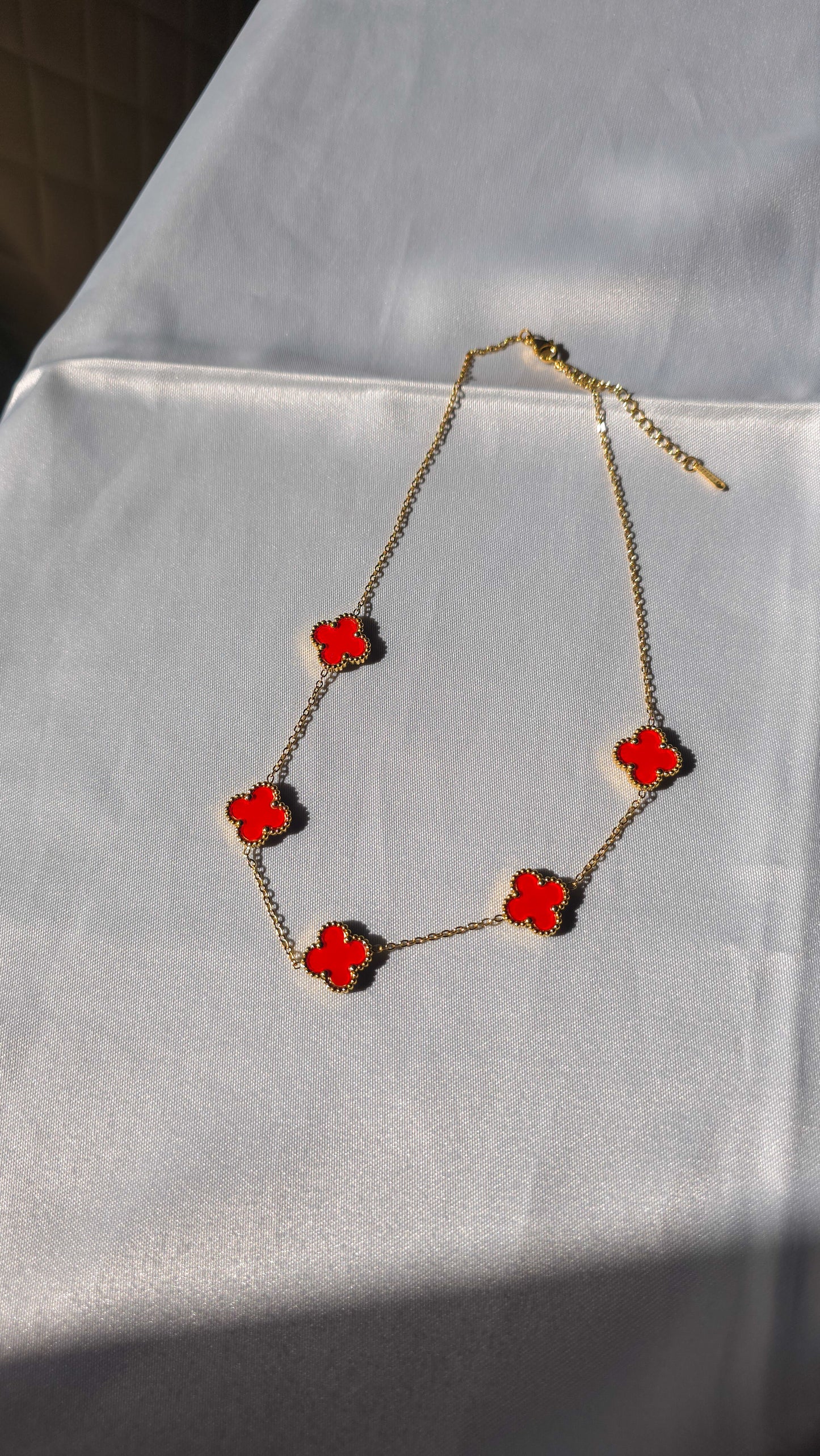 RED V Leaf Necklace
