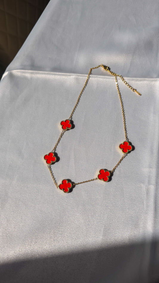 RED V Leaf Necklace